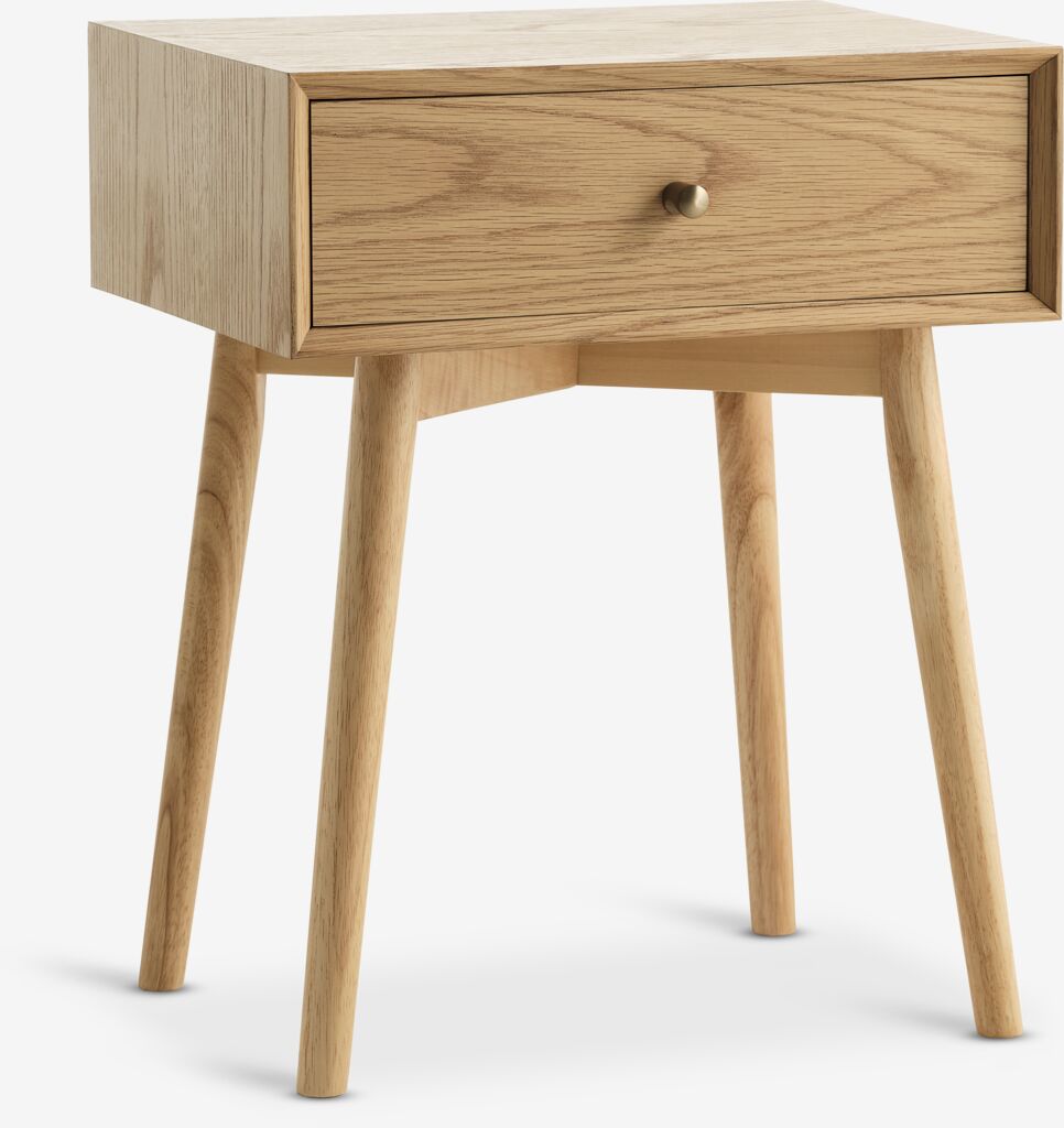 HOKKSUND Sängbord HOKKSUND 1 låda natur ek
