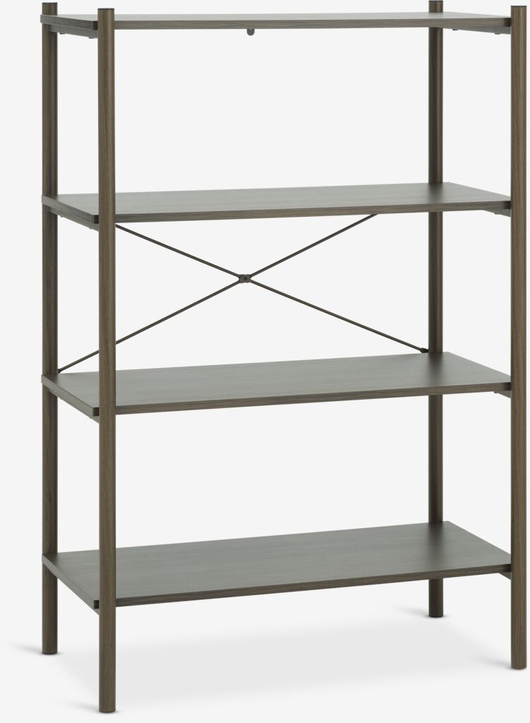 LINDVED Hyllenhet LINDVED 4 hyllor mörk ekfärgad