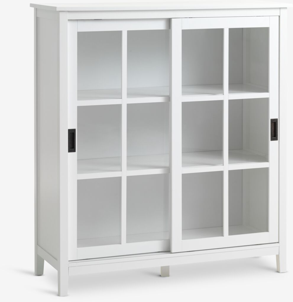 NORDBY Vitrinskåp NORDBY 2 dörrar vit