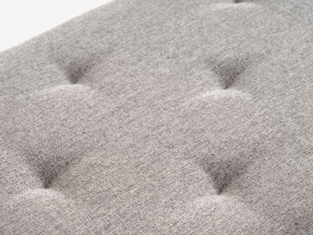 BADSTED Bänk BADSTED m/förvaring ljusgrått tyg/ekfärgad