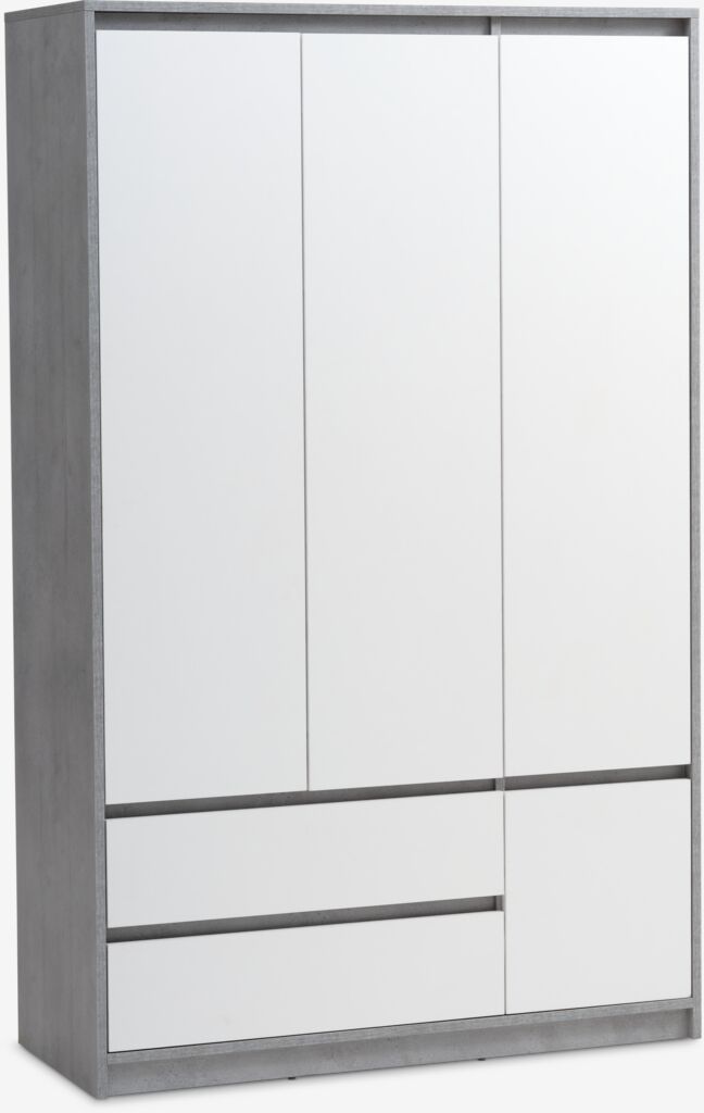 BILLUND Garderob BILLUND 119x193 vit/betong