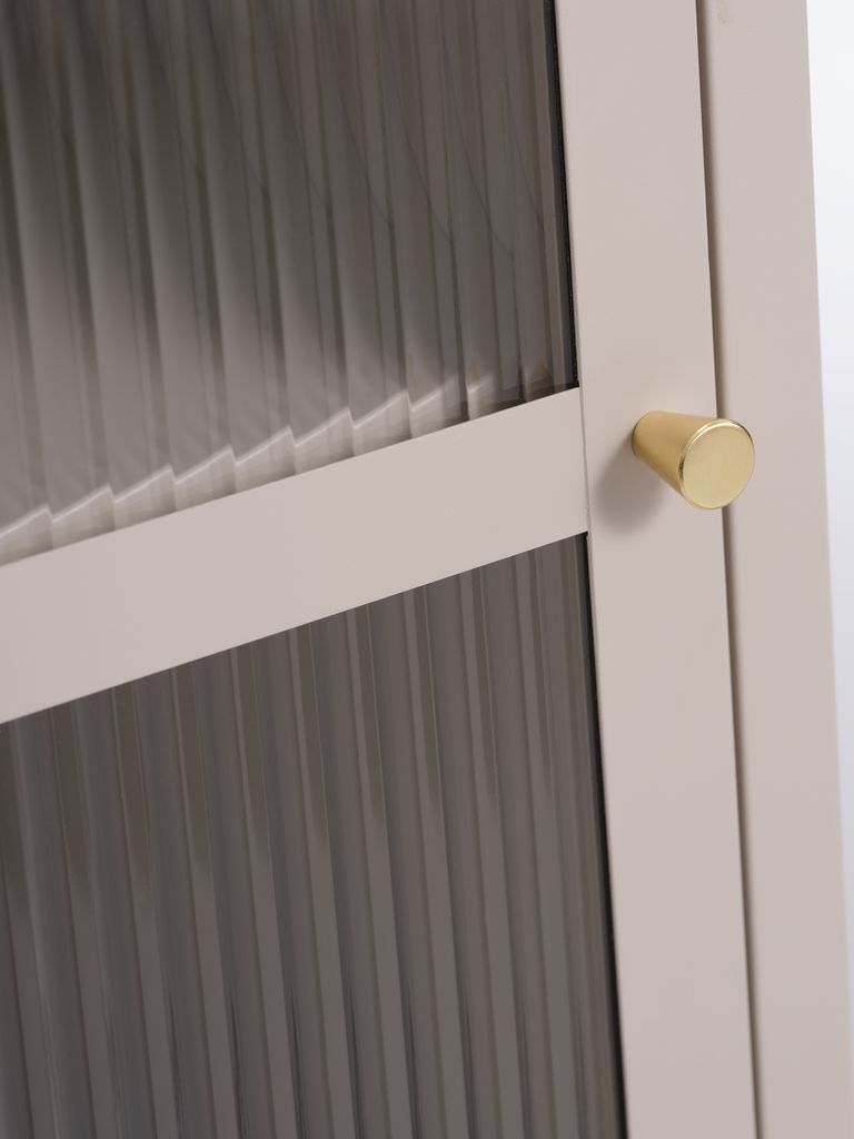 HOPTRUP Vitrinskåp HOPTRUP 1 dörr beige