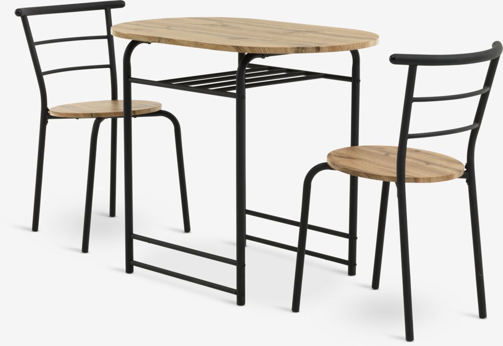 GADSTRUP GADSTRUP L92 bord + 2 GADSTRUP stol svart/natur vildek