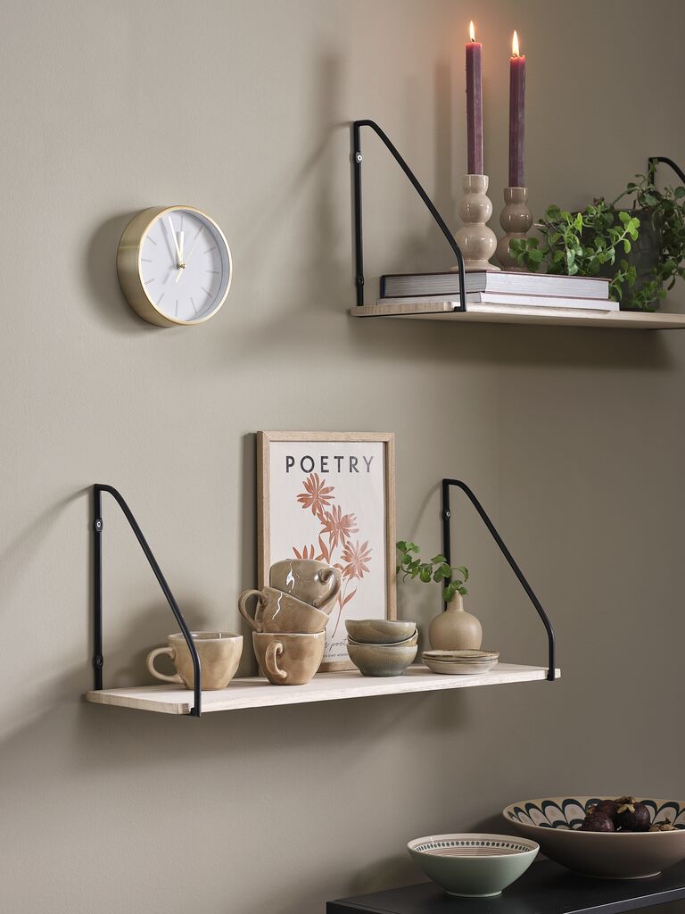 HEJLSMINDE Vägghylla HEJLSMINDE 1 hylla svart/natur