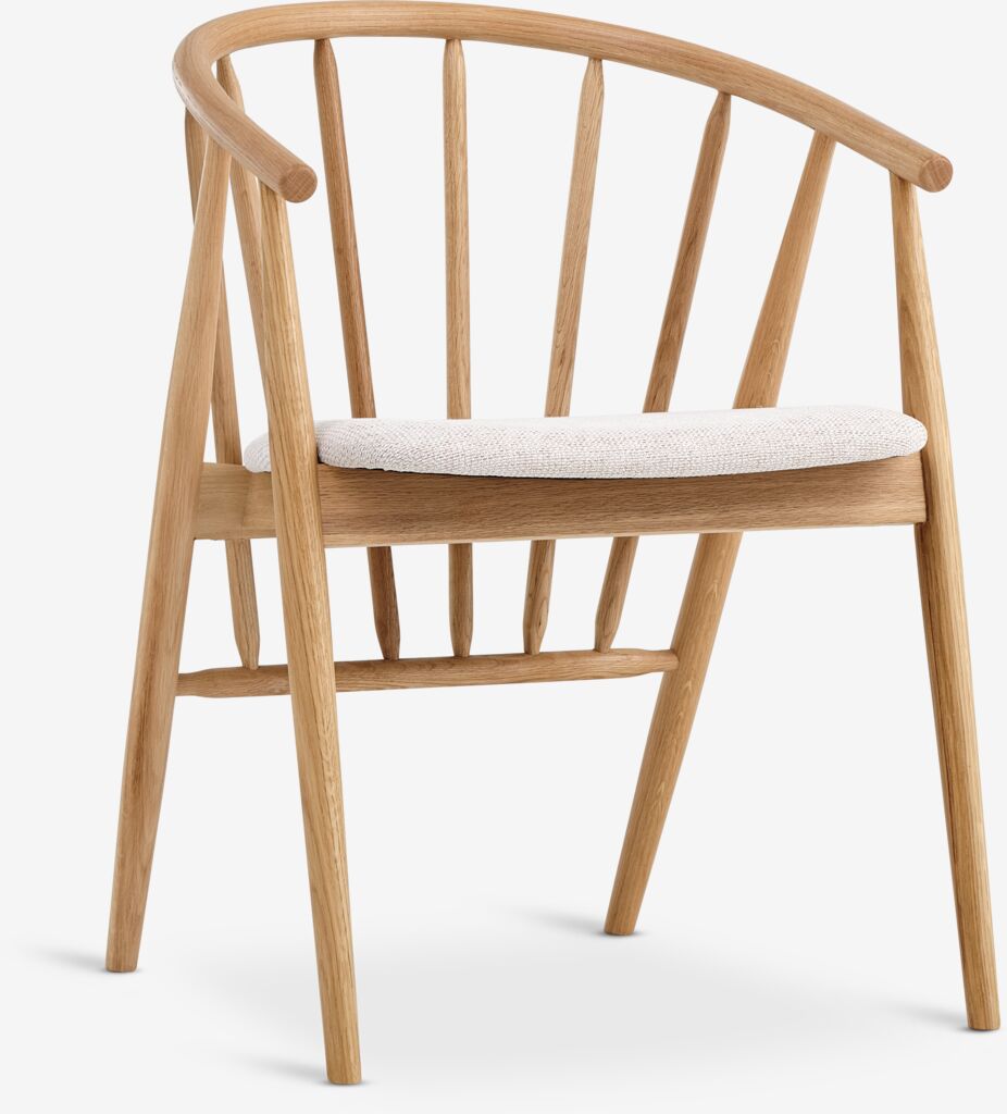 LYKSBORG Matstol LYKSBORG natur ek/offwhite tyg