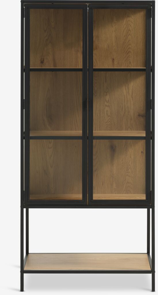 TRAPPEDAL Vitrinskåp TRAPPEDAL varm ekfärgat/svart