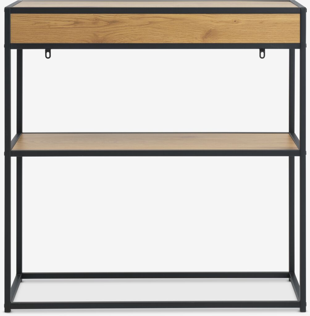 TRAPPEDAL Avlastningsbord TRAPPEDAL 30x80 1 låda varm ekfärgat/svart