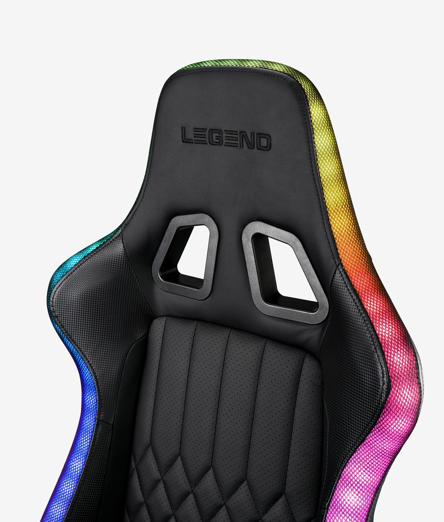 RANUM Gamingstol RANUM med LED svart konstläder/svart