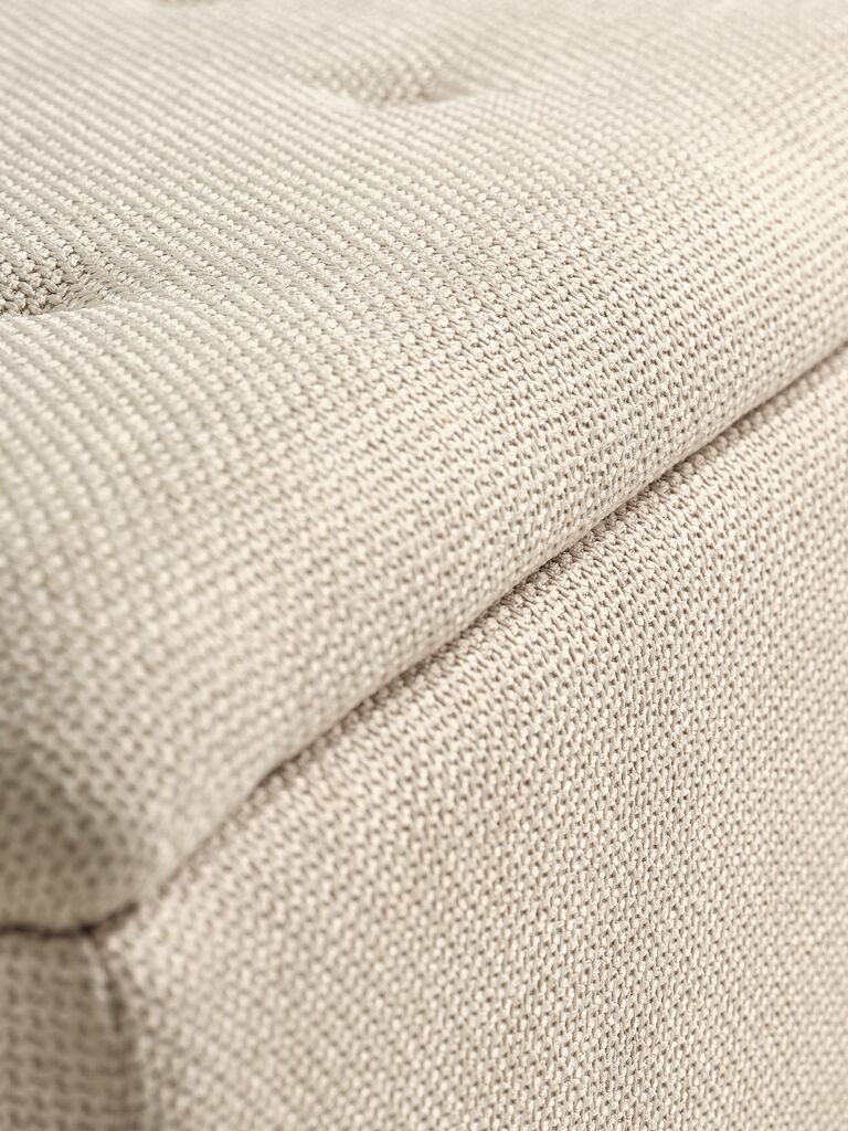 BADSTED Bänk BADSTED m/förvaring beige tyg/ekfärgad