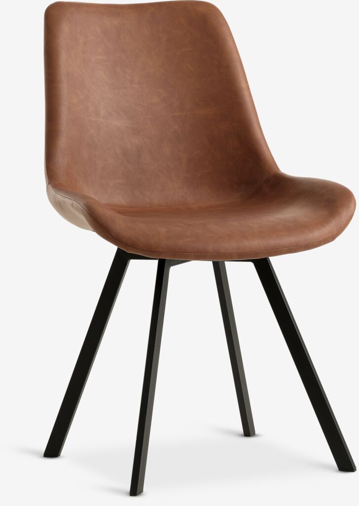 HYGUM Matstol HYGUM vridplatta konjak konstläder/svart