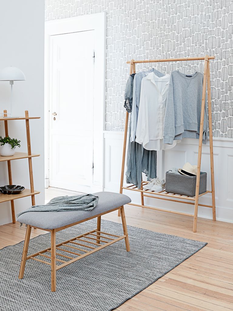 VANDSTED Klädstång VANDSTED 1 hylla bambu