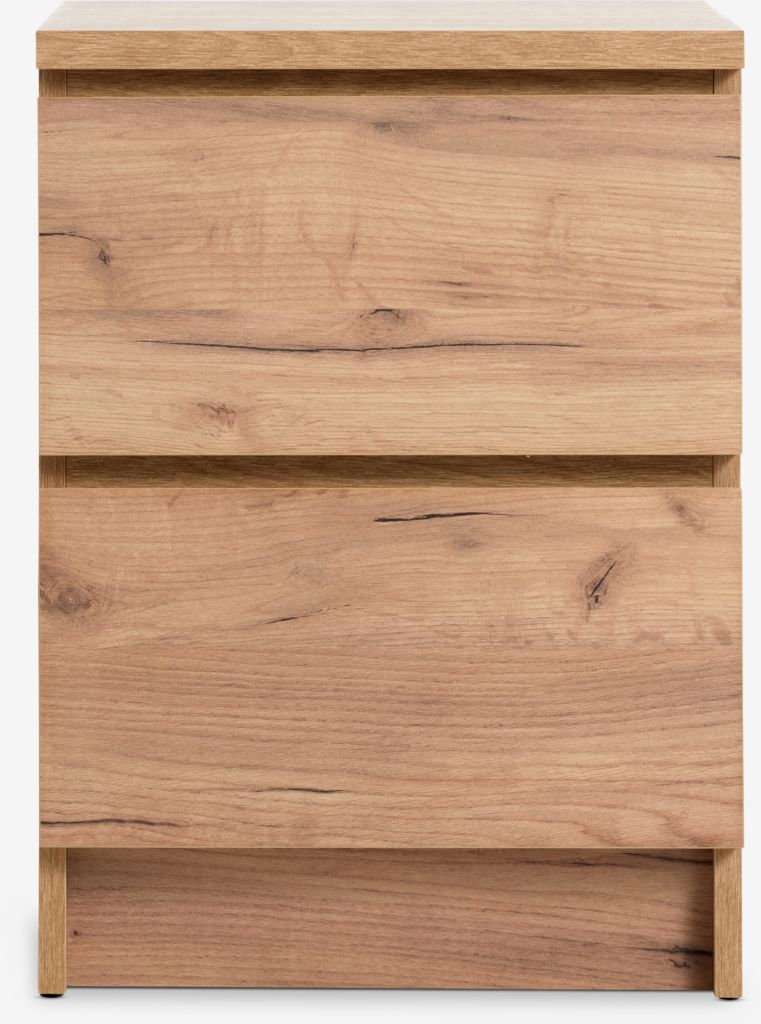 LIMFJORDEN Sängbord LIMFJORDEN 2 lådor natur vildekfärgat