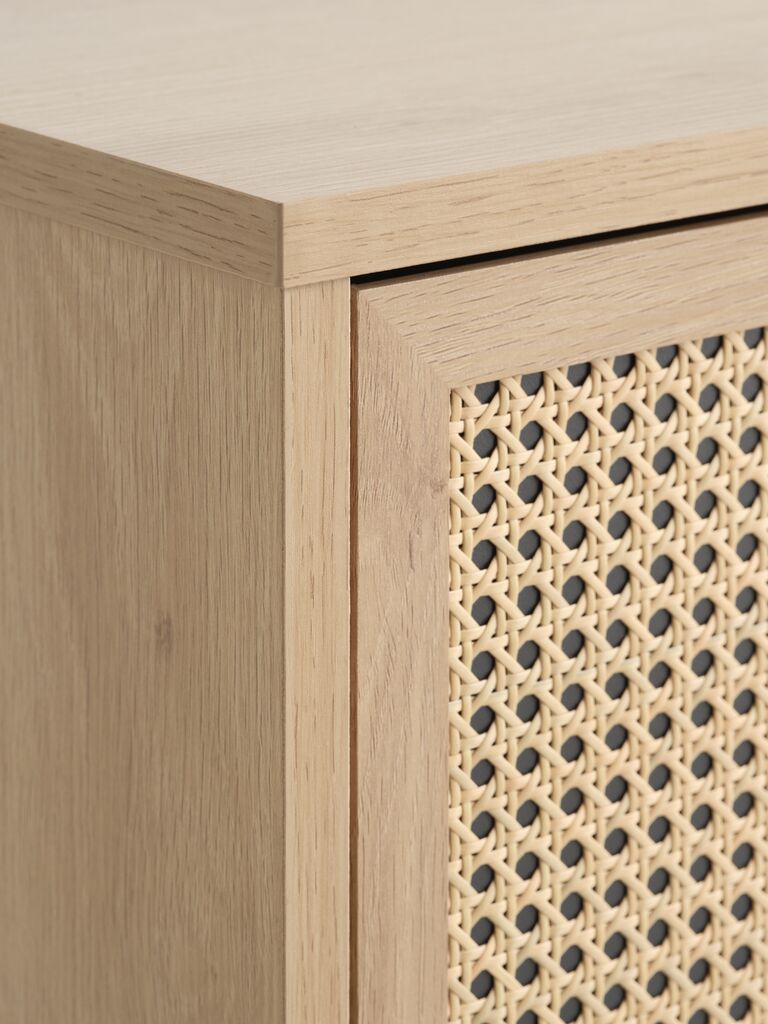 HALMSTAD Skoskåp HALMSTAD 3 fack konstrotting/varm ekfärgat