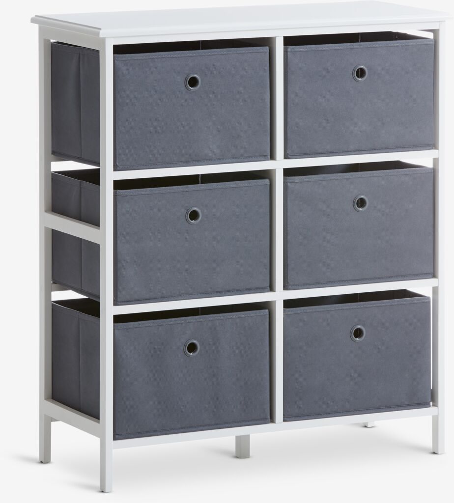 ODBY Byrå ODBY 3+3 lådor vit/grå