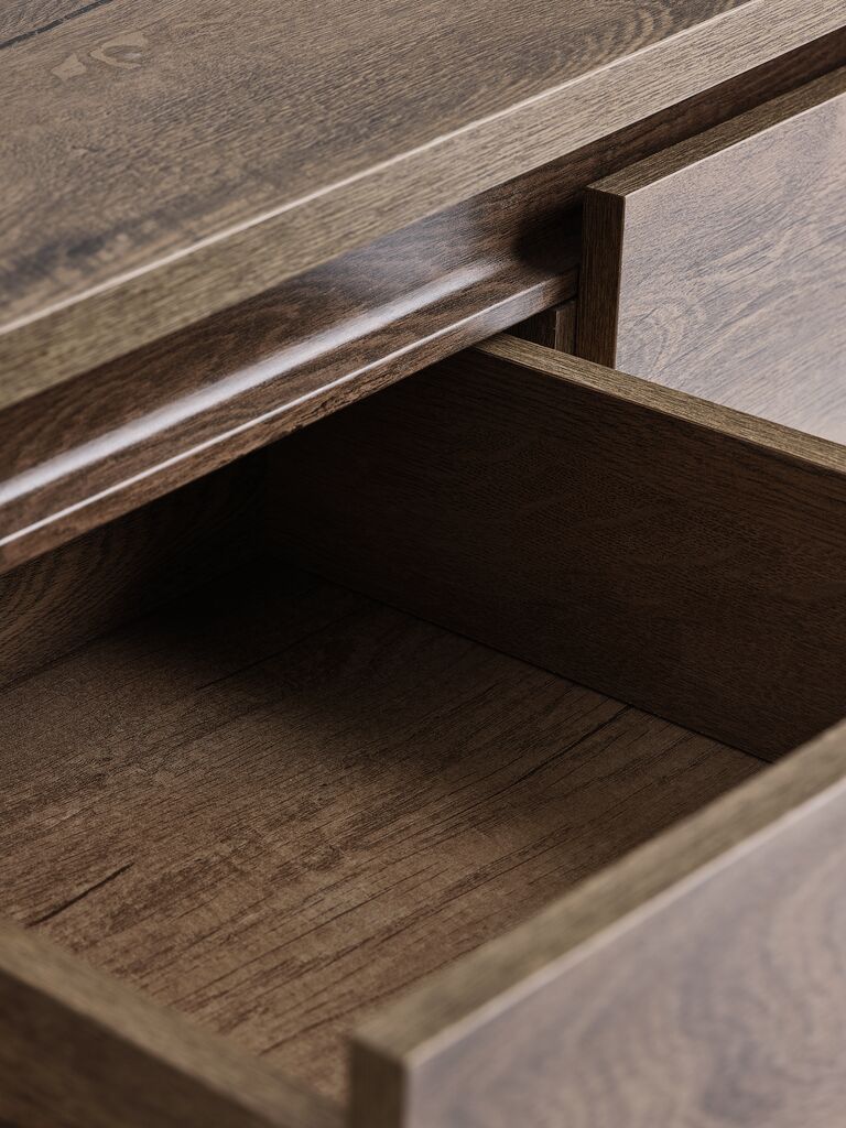 VEDDE Skänk VEDDE 3 dörrar 3 lådor mörk vildekfärgad