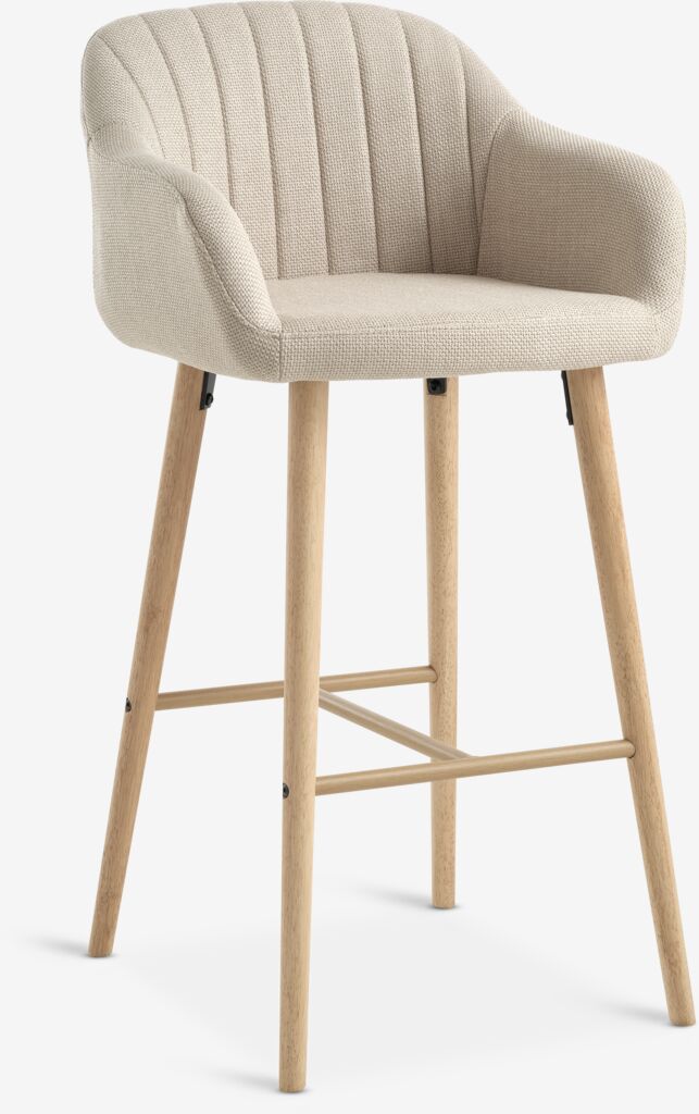ADSLEV Barstol ADSLEV beige tyg/natur ekfärgad