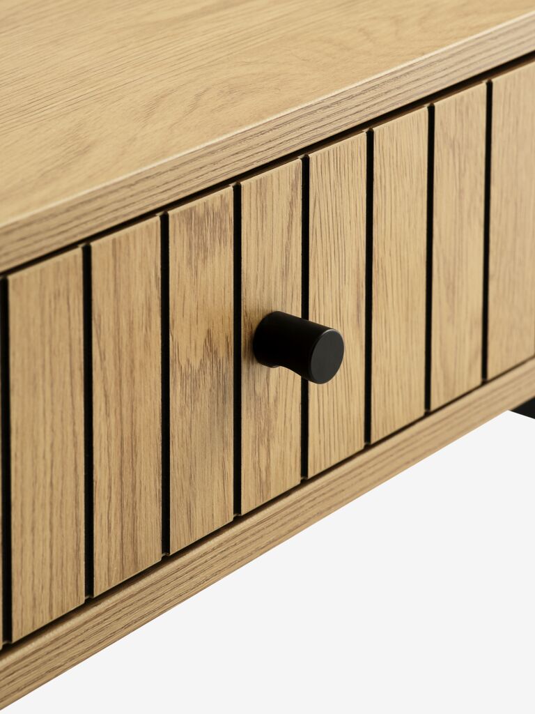 HEMDRUP Sängbord HEMDRUP 1 låda varm ekfärgat/svart