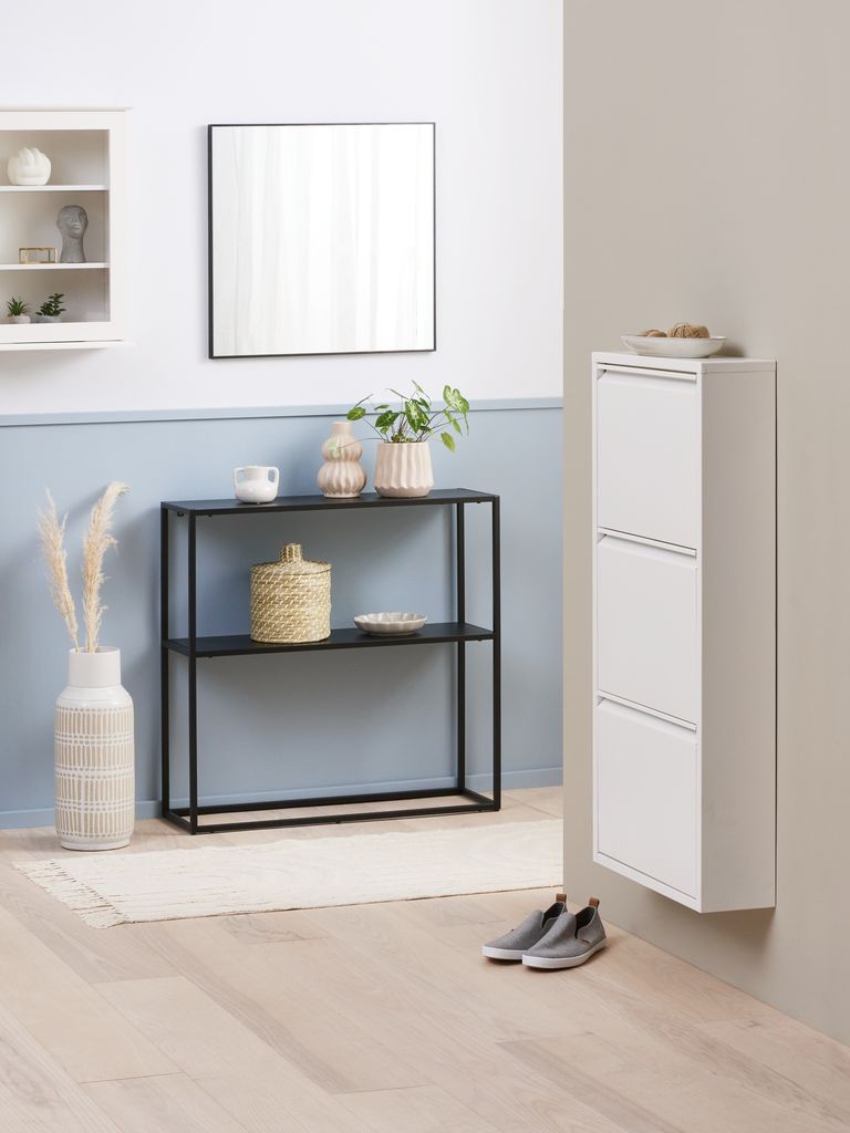 VIRUM Avlastningsbord VIRUM 26x80 m/hylla svart