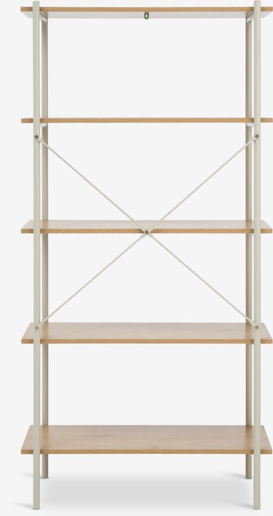 VANDBORG Hyllenhet VANDBORG 5 hyllor natur ekfärgad/beige