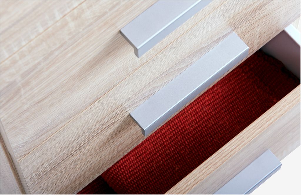 TAPDRUP Byrå TAPDRUP 5 lådor smal ljus ekfärgad