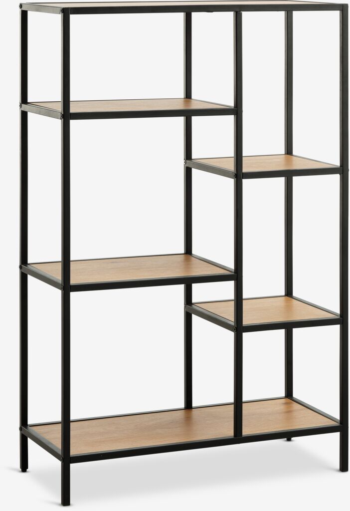 TRAPPEDAL Hyllenhet TRAPPEDAL 5 hyllor varm ekfärgad/svart