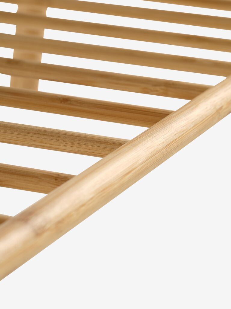 VANDSTED Bänk VANDSTED grått tyg/bambu