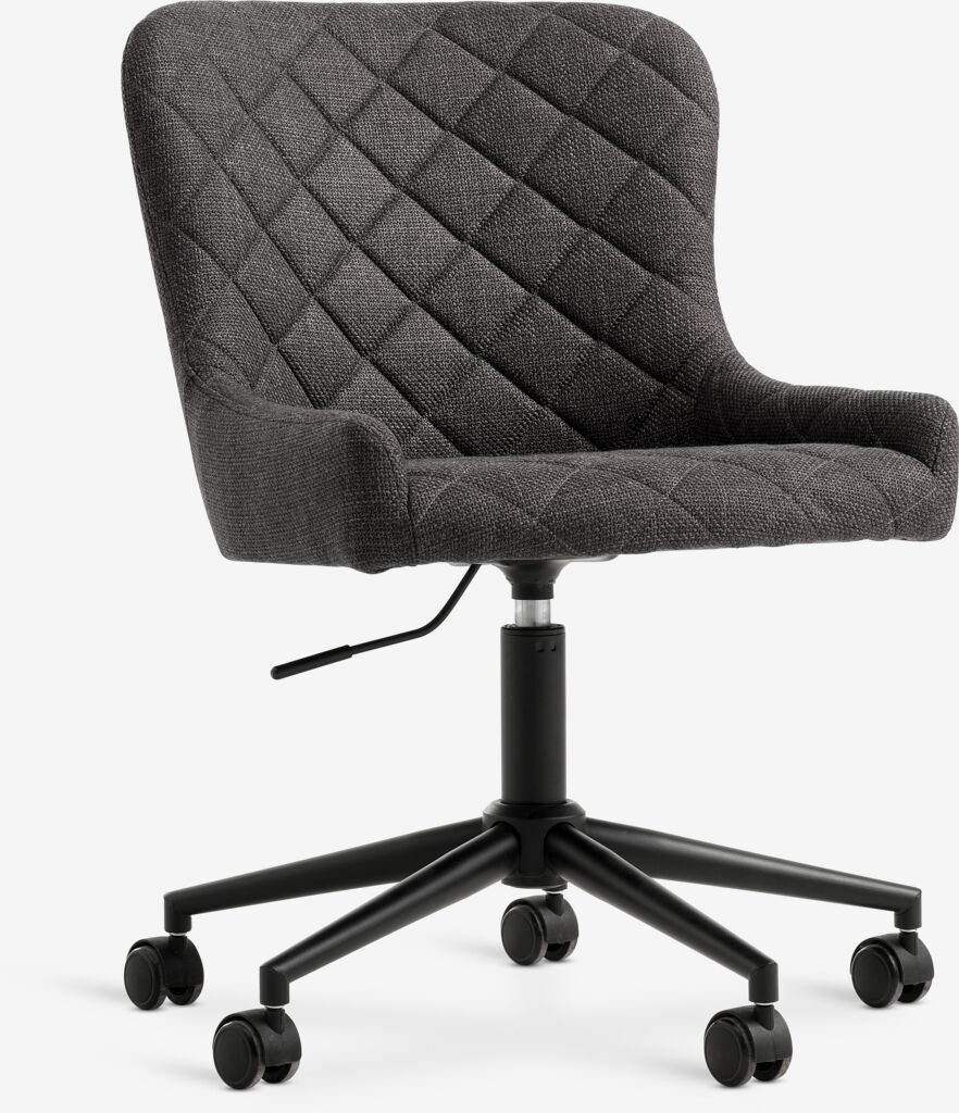 PEBRINGE Sivbordsstol PEBRINGE mörkgrått tyg/svart