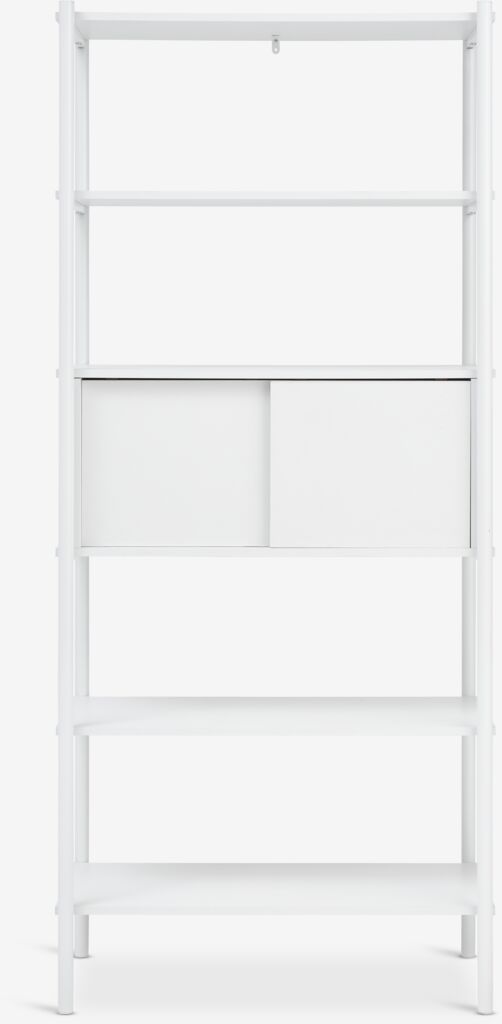 LINDVED Hyllenhet LINDVED 6 hyllor 2 dörrar vit