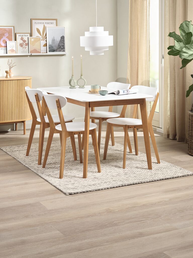 JEGIND JEGIND L130 bord vit + 4 JEGIND stol vit