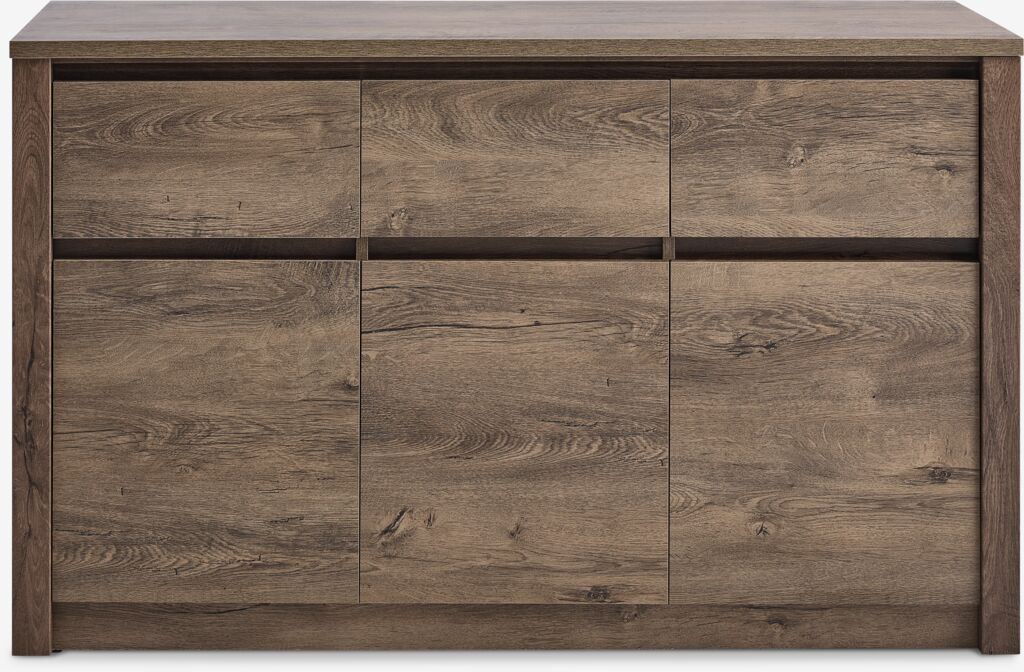 VEDDE Skänk VEDDE 3 dörrar 3 lådor mörk vildekfärgad