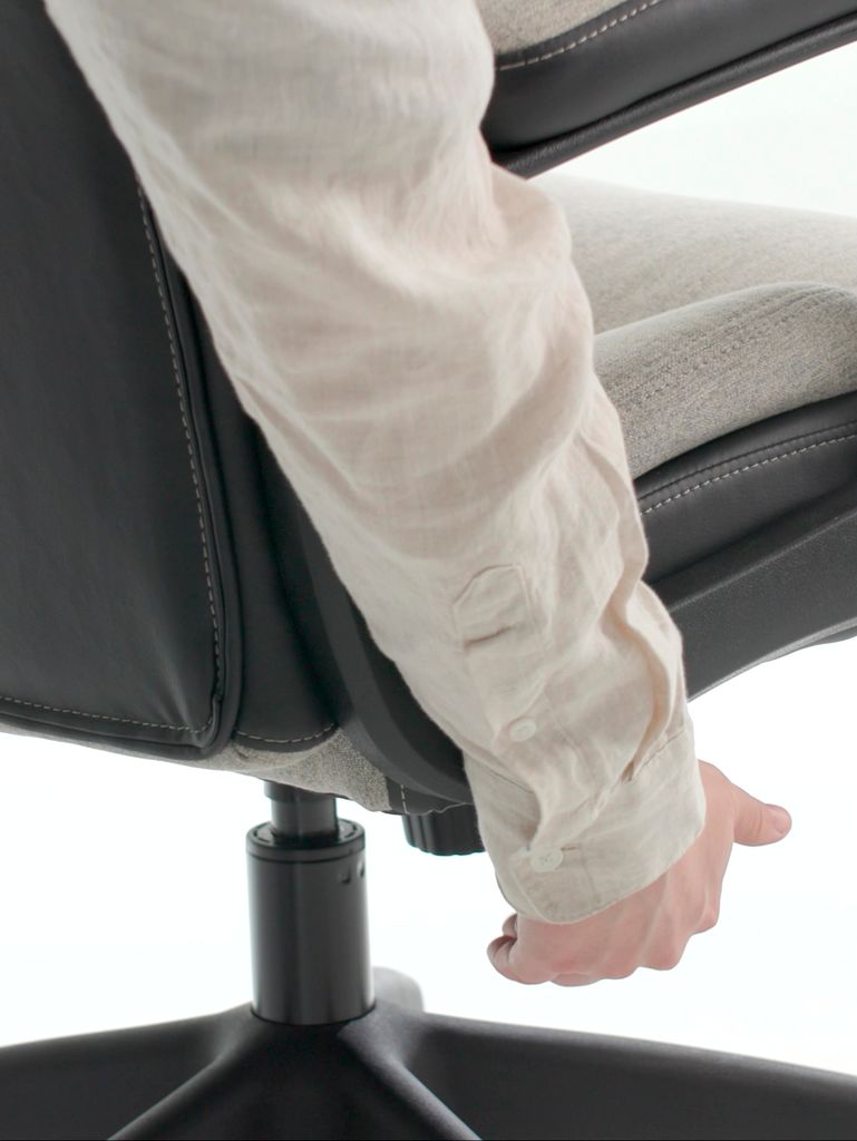 MARBJERG Kontorsstol MARBJERG grå/svart konstläder