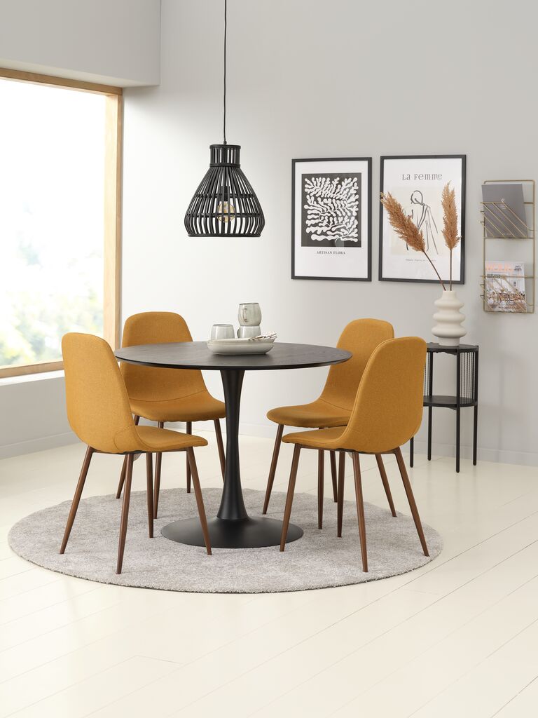 RINGSTED Matbord RINGSTED Ø100 svart askfanér