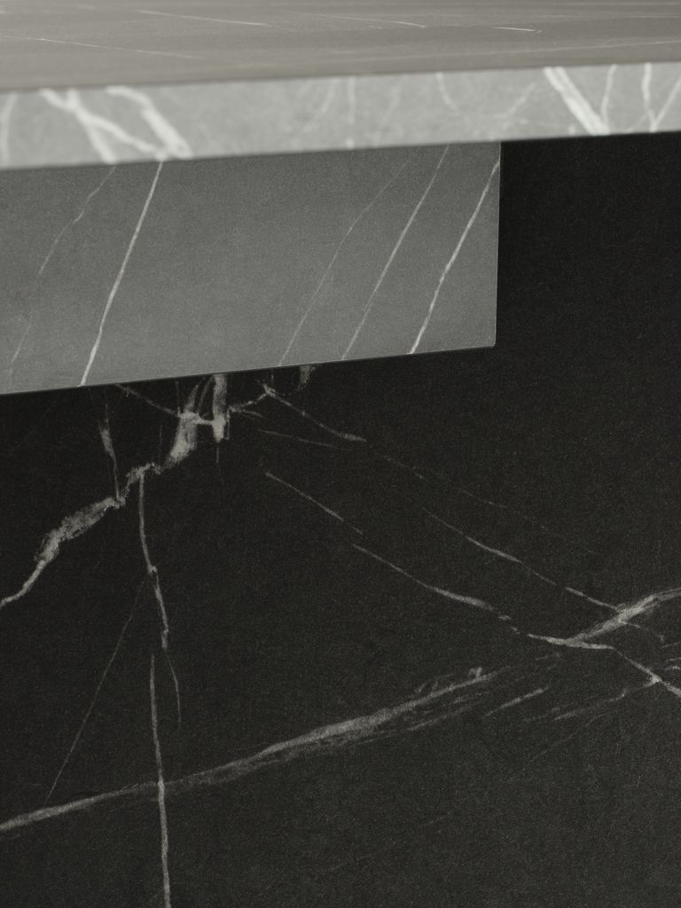 KRONDAL Matbord KRONDAL 90x180 marmorlook svart