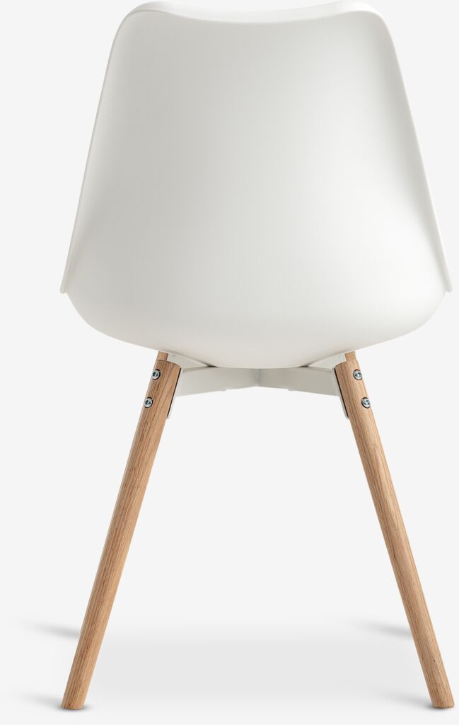 KASTRUP Matstol KASTRUP vitt konstläder/natur ek