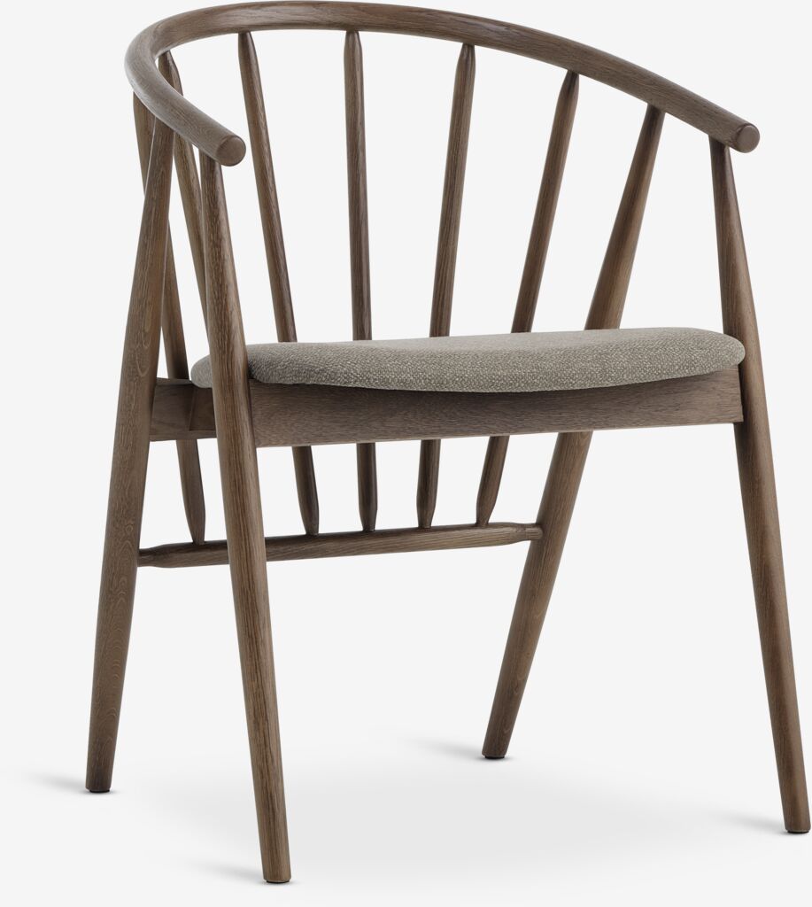 LYKSBORG Matstol LYKSBORG mörk ek/mörk sand tyg