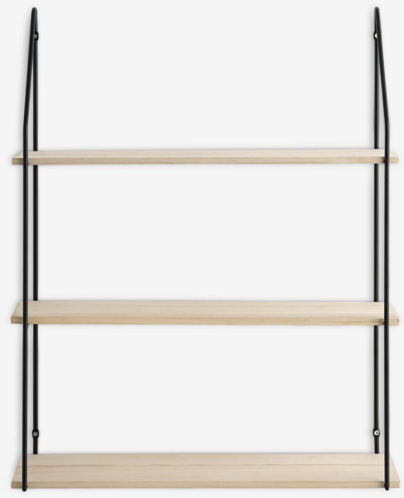 HEJLSMINDE Vägghylla HEJLSMINDE 3 hyllor svart/natur