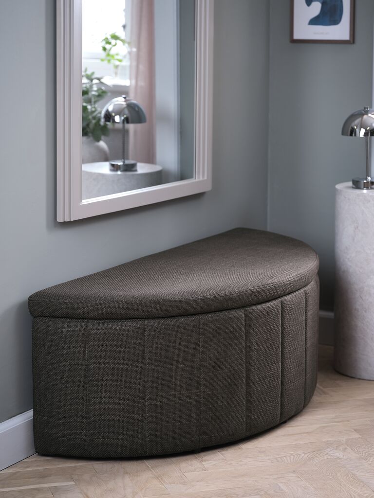 KAPPEL Bänk KAPPEL m/förvaring mörkbrunt tyg