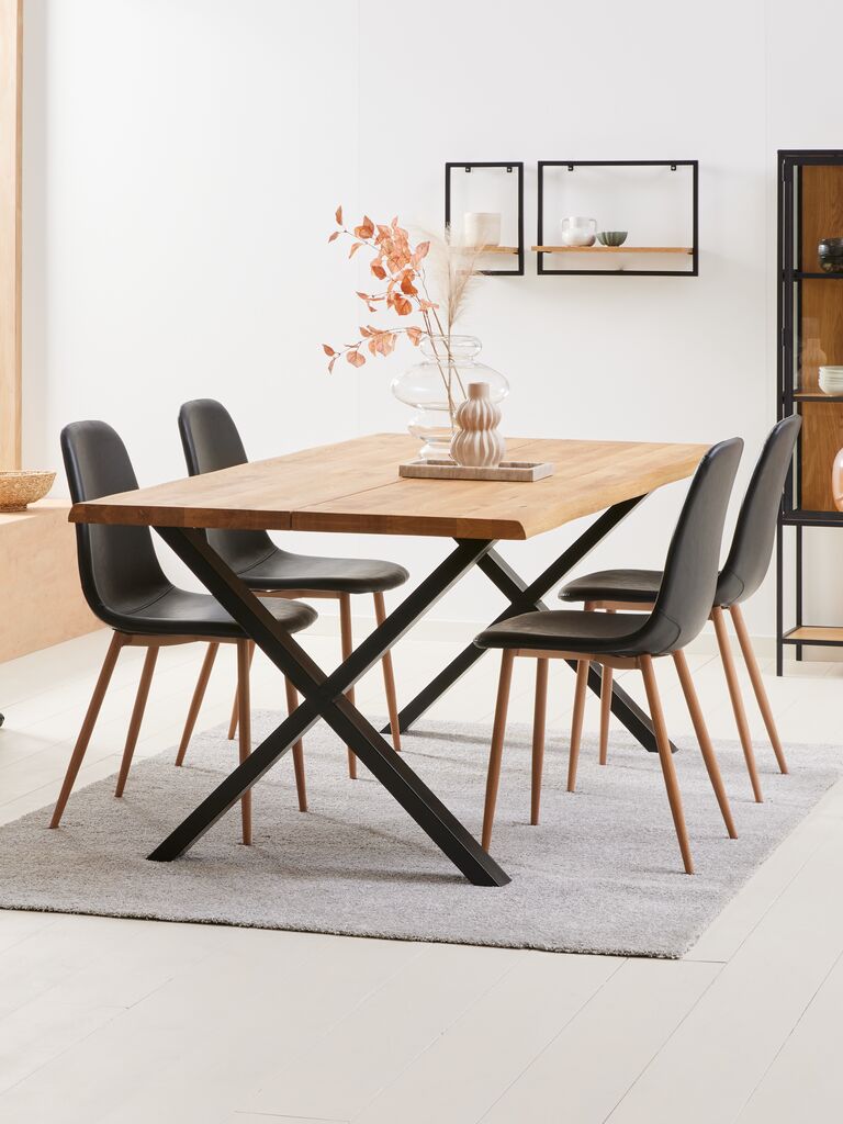 JONSTRUP Matstol JONSTRUP svart konstläder/natur ekfärgad