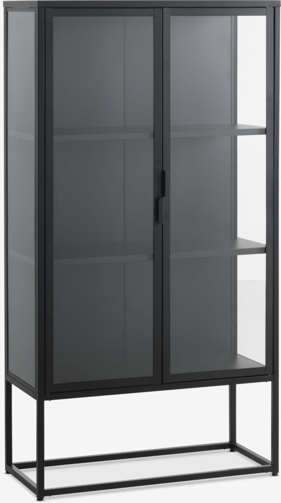 VIRUM Vitrinskåp VIRUM 2 dörrar svart