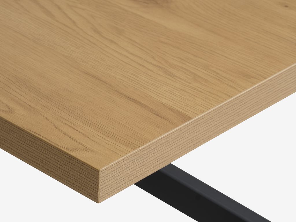 NORTOFT Matbord NORTOFT 95x200 varm ekfärgat/svart