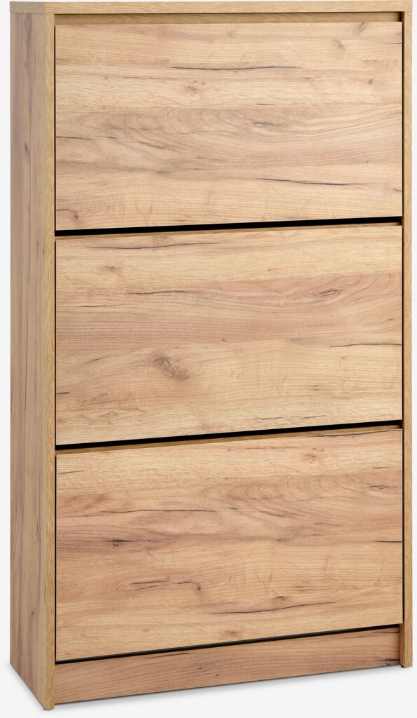 LIMFJORDEN Skoskåp LIMFJORDEN 3 fack natur vildekfärgat