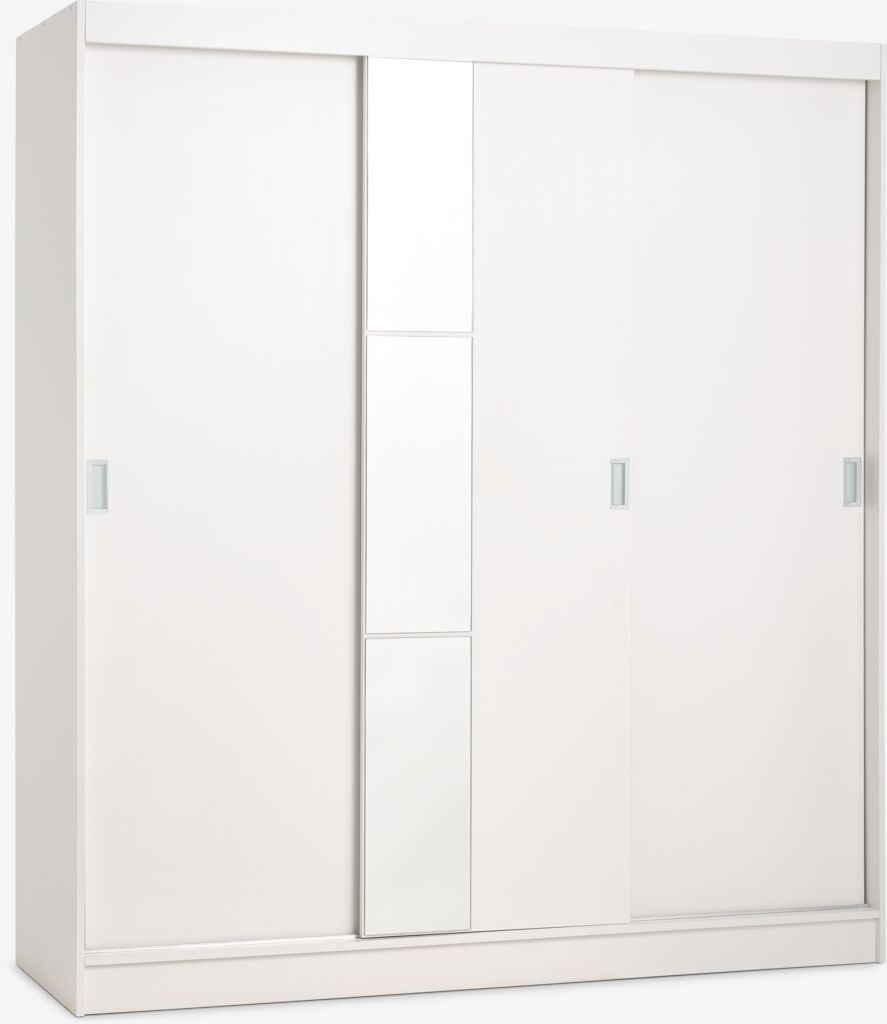 ODDER Garderob ODDER 179x201 3 skjutdörrar m/spegel vit