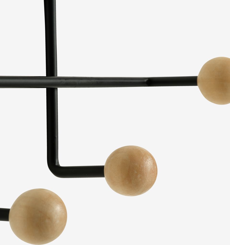 GAMBY Klädhängare GAMBY 6 okar natur/svart