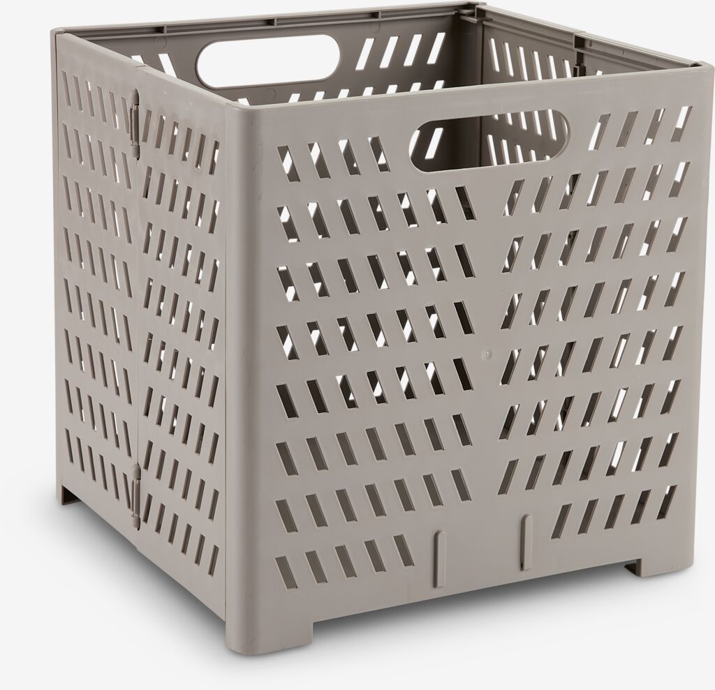 MILAS Korg MILAS B28xL30xH30cm m/lock hopfällbar grå