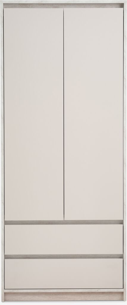 BILLUND Garderob BILLUND 80x193 2 dörrar 2 lådor travertin/beige