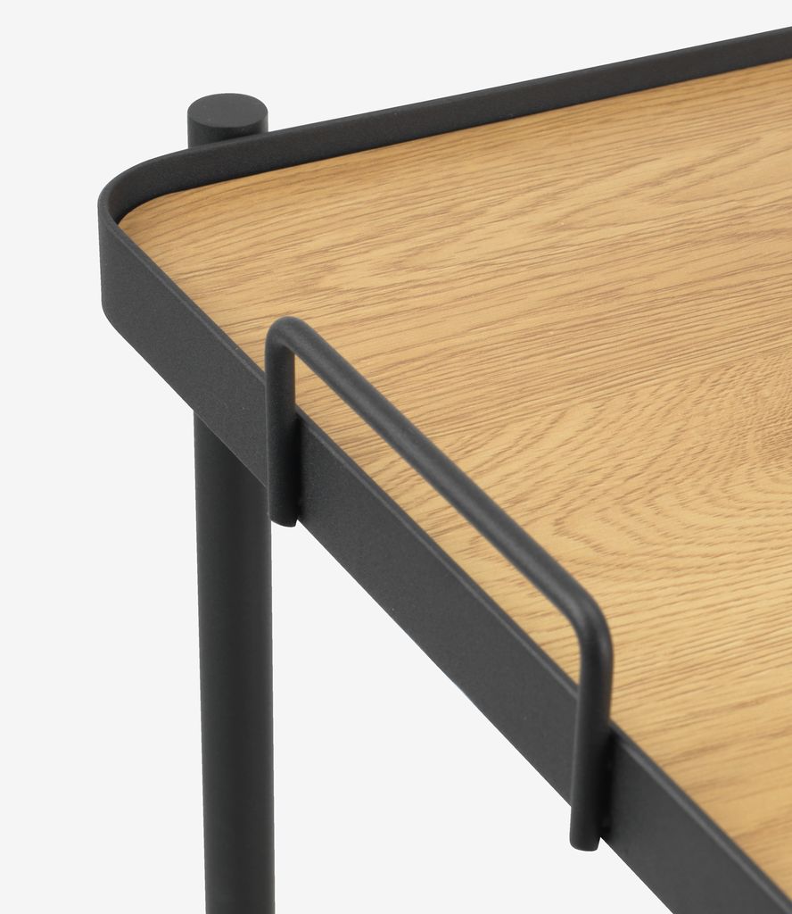 GANGSTED Rullbord GANGSTED 2 hyllor varm ekfärgat/svart