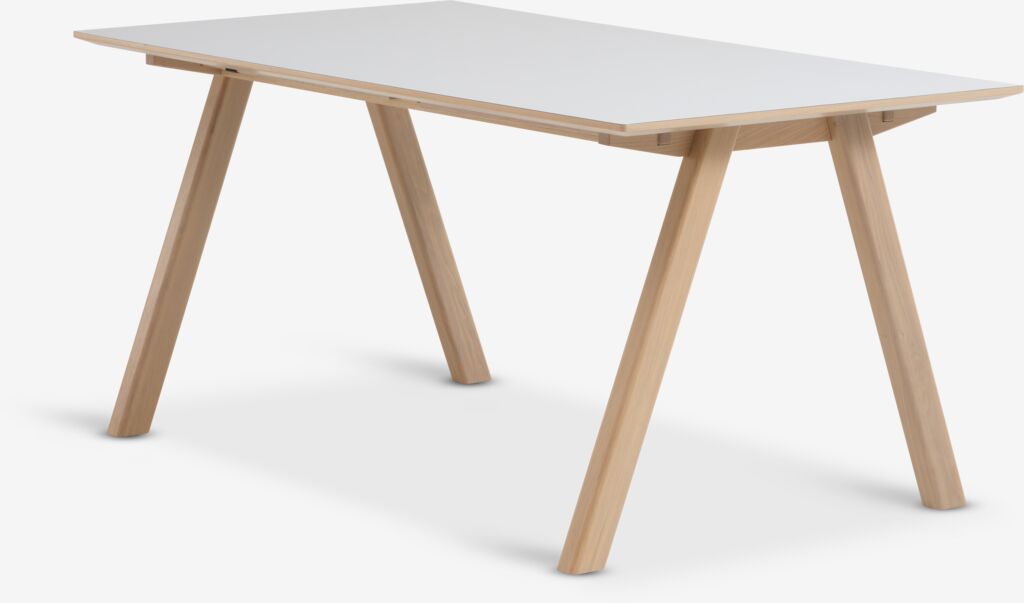 EGEBJERG Matbord EGEBJERG 90x160/250 ljusgrå/ek