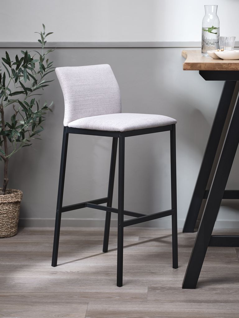 ARNUM Bar stool ARNUM beige tyg/svart