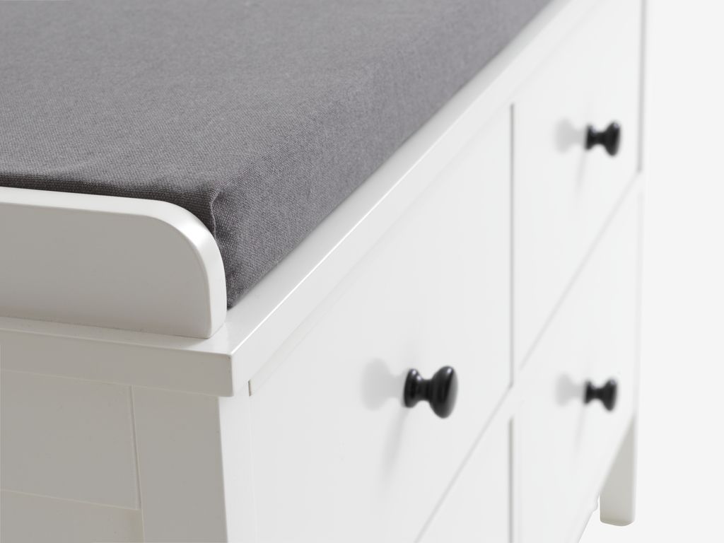 TERPET Bänk TERPET 4 lådor m/dyna vit