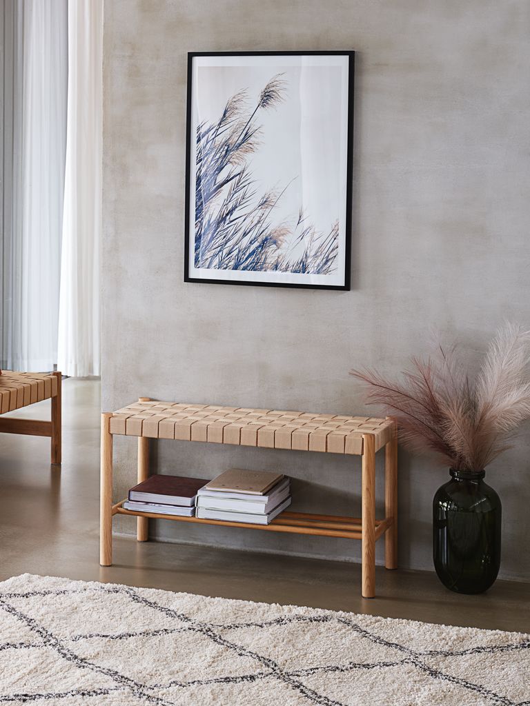 VADEHAVET Bänk VADEHAVET m/hylla natur ek/natur